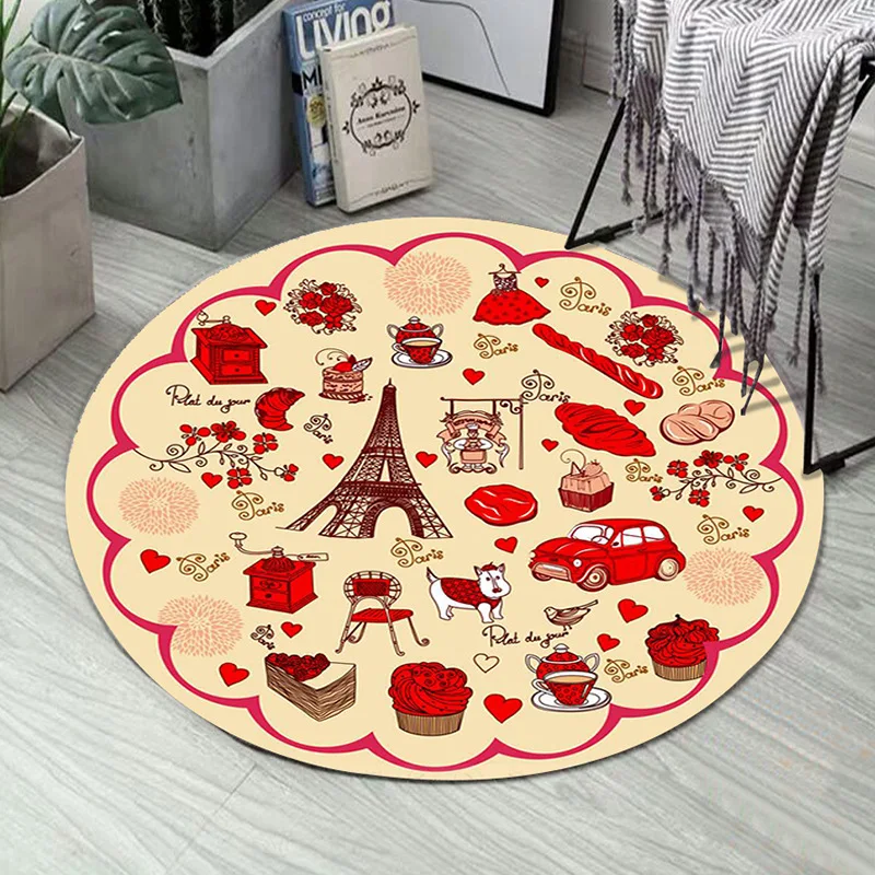 

New round carpet 3d printing hanging basket carpet living room coffee table blanket custom children room cartoon chair cushion