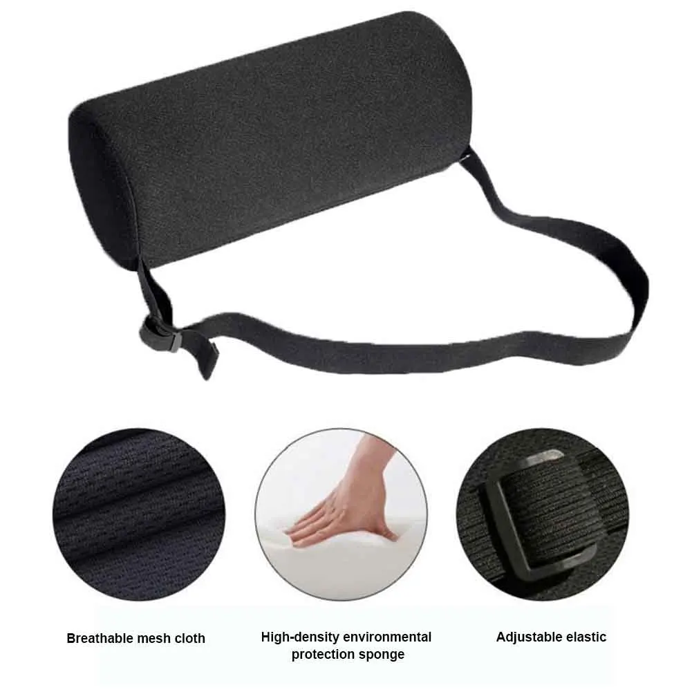 

Lumbar Roll Travel Universal Office Chairs Pillow Home Low Back Support For Car Seat Adjustable Buckle Waist Protecter Ergonomic