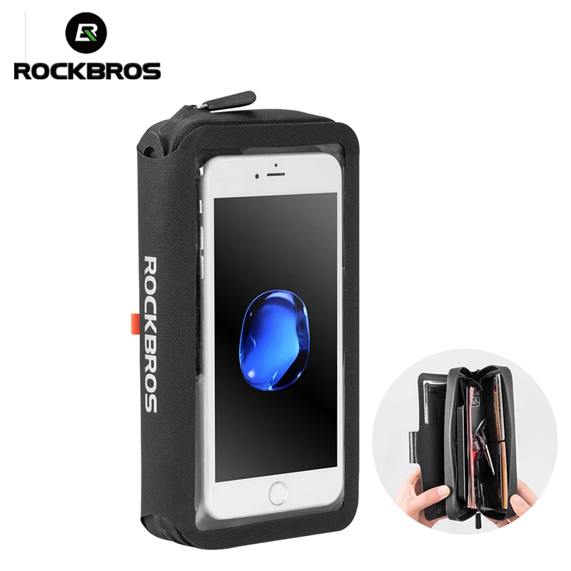 

ROCKBROS Rainproof Bicycle Bag TPU Touch Screen Reflective Purse Phone Bag Men Women Wallet Handbag Large Capacity Bike Bag 6.0