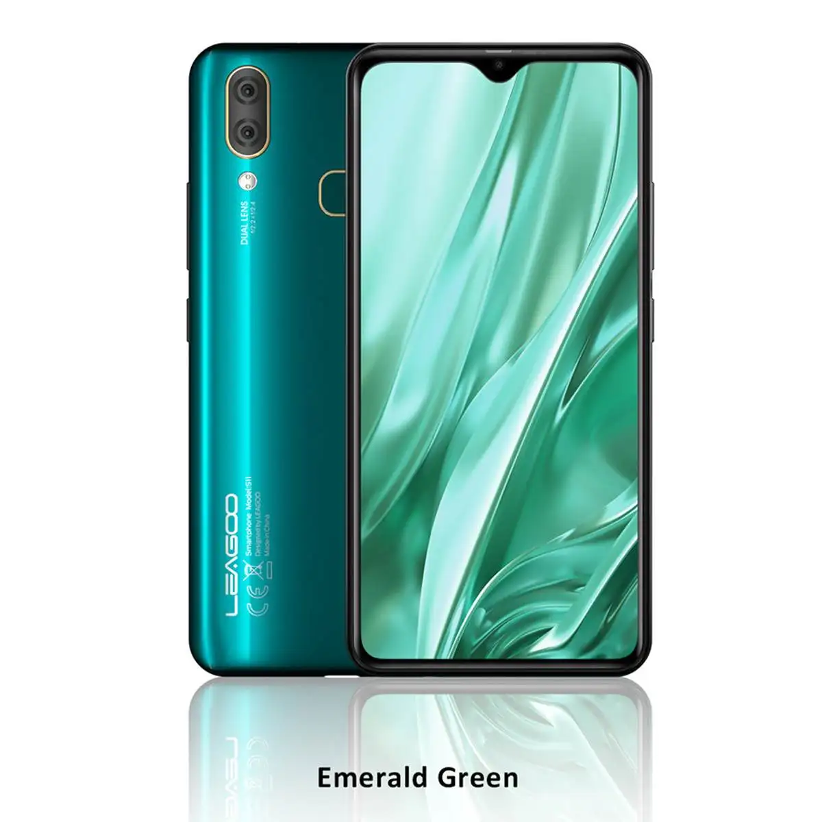 Green LEAGOO S11, 4 ГБ, 64 ГБ, мобильный телефон, 3300 мАч, 6,3 дюйма, дисплей в виде капли воды, Восьмиядерный, 13 МП, двойная камера, отпечаток пальца, мобильный телефон, черный/зеленый - Color: Green