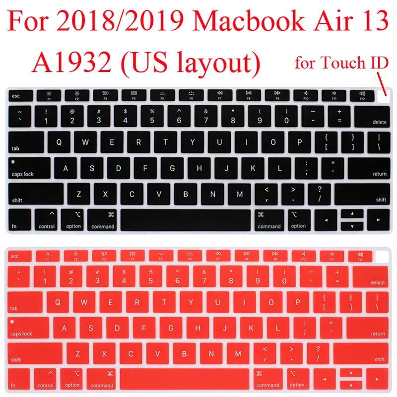 Силиконовый защитный чехол для клавиатуры США 2018 Macbook Air 13 A1932 2019 3 дюйма|Чехлы