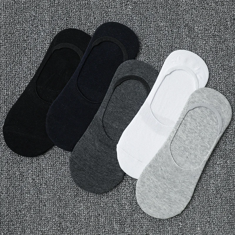 Носки-невидимки мужские однотонные весна-лето 5 пар | Мужская одежда