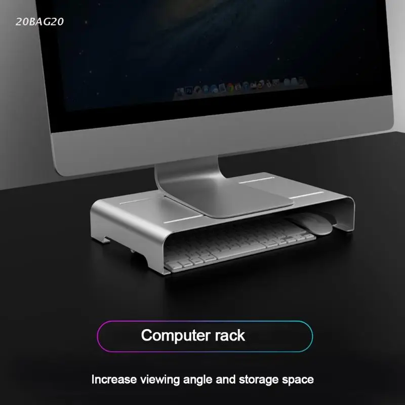 

Ergonomic Design Metal Aluminum Alloy Monitor Screen Display Stand Riser Storage