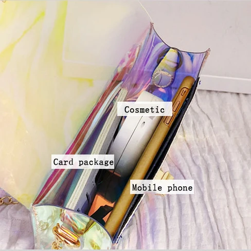 Сумки через плечо для женщин прозрачные модные дамские сумочки с лазерным