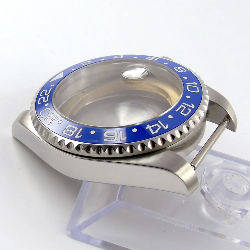 Чехол для часы parnis 40 мм сапфировое стекло водонепроницаемый синий керамический