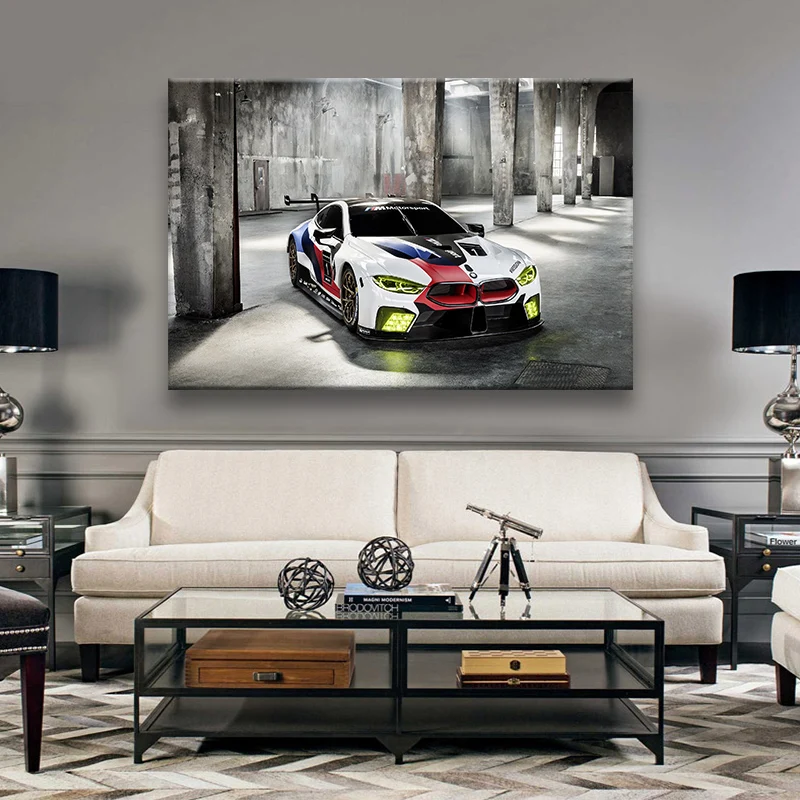 

Supercar Canvas Art HD Picture Car Poster BMWs M8 Wall Art Canvas Painting Home Decor Poster Wall Picture Living Room