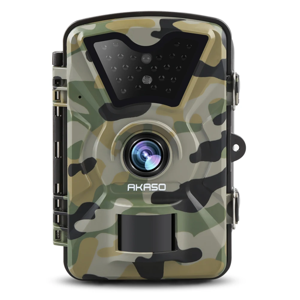 Белый AKASO Trail игровая камера 14MP 1080P ночное видение дикая природа Охота Скаутинг Cam IP66 водонепроницаемый 120 ° угол Дикая камера Экшн-камера - Цвет: Белый