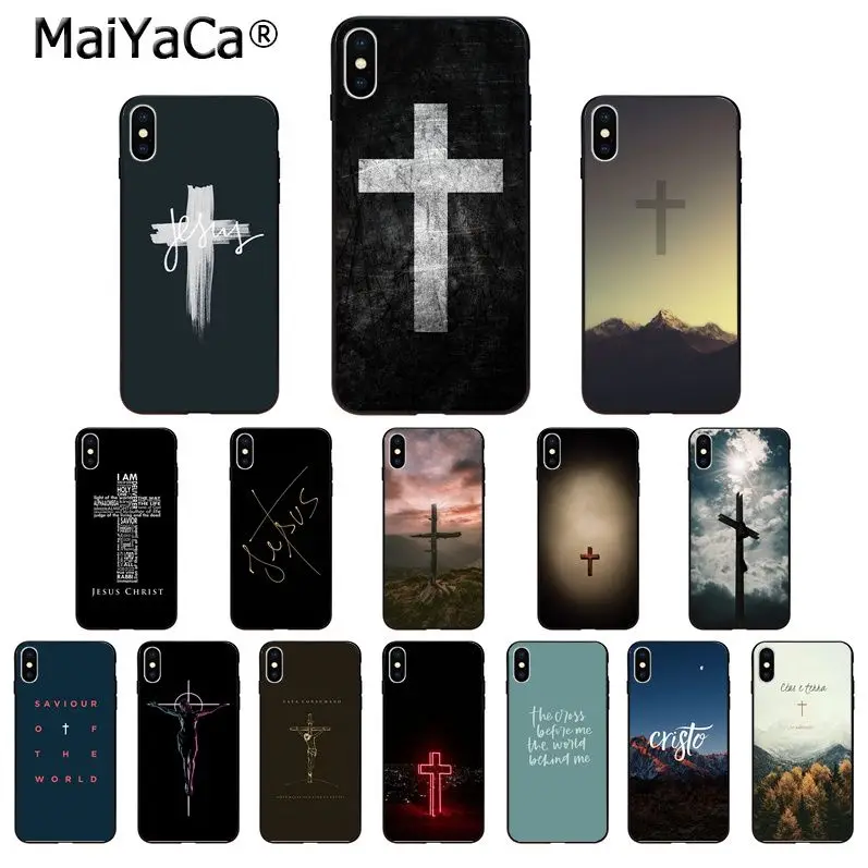 Мягкий чехол для телефона MaiYaCa Jesus Christ Cross God Bless You из ТПУ iPhone X XS MAX 6 6S 7 7plus 8 8Plus 5 5S XR 11