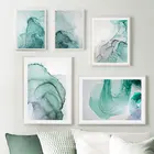 Картина на холсте, современная абстрактная Настенная картина мятного зеленого мрамора, художественные Плакаты для галереи, декор для гостиной и дома