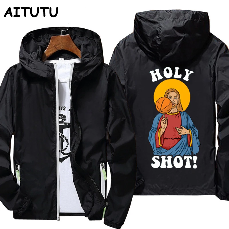 

Jacket Jesus Basketball Zipper Streetwear Hoodie Spring Man Holy Shot fashion Color sportswear Coat Breathable Streetwear Drying