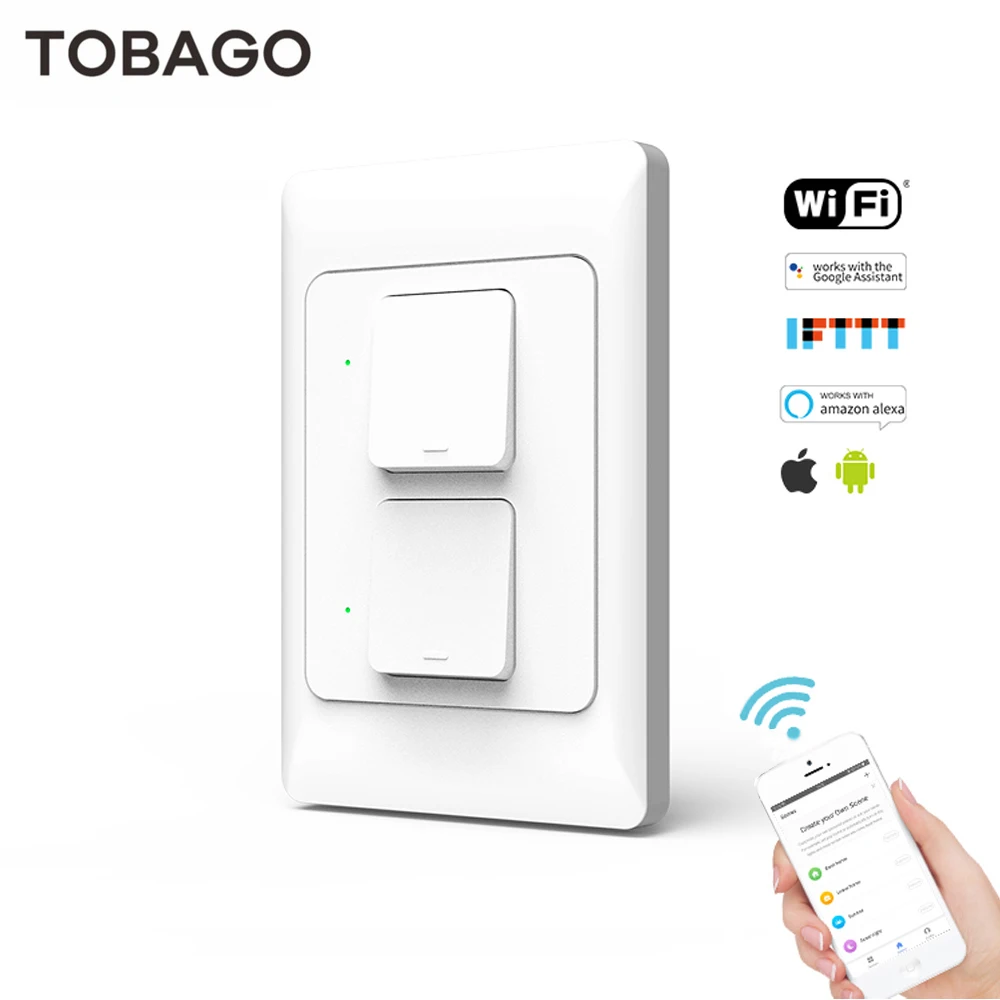TOBAGO Wi-Fi кинетический светильник переключатель система автоматизации умного дома, США AU 1 2 3 банды беспроводной настенный переключатель управления Smart Life Tuya
