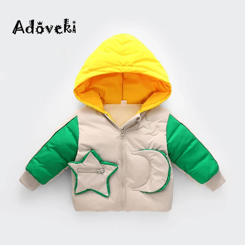 Adoveki/ г., новая осенне-зимняя куртка-пуховик для девочек и мальчиков, теплое зимнее пальто высокого качества детская куртка со звездами и Луной