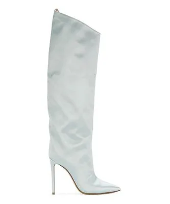 

High tube Knee Boots show patent leather boots women's shoes large size women's boots women's knee boots
