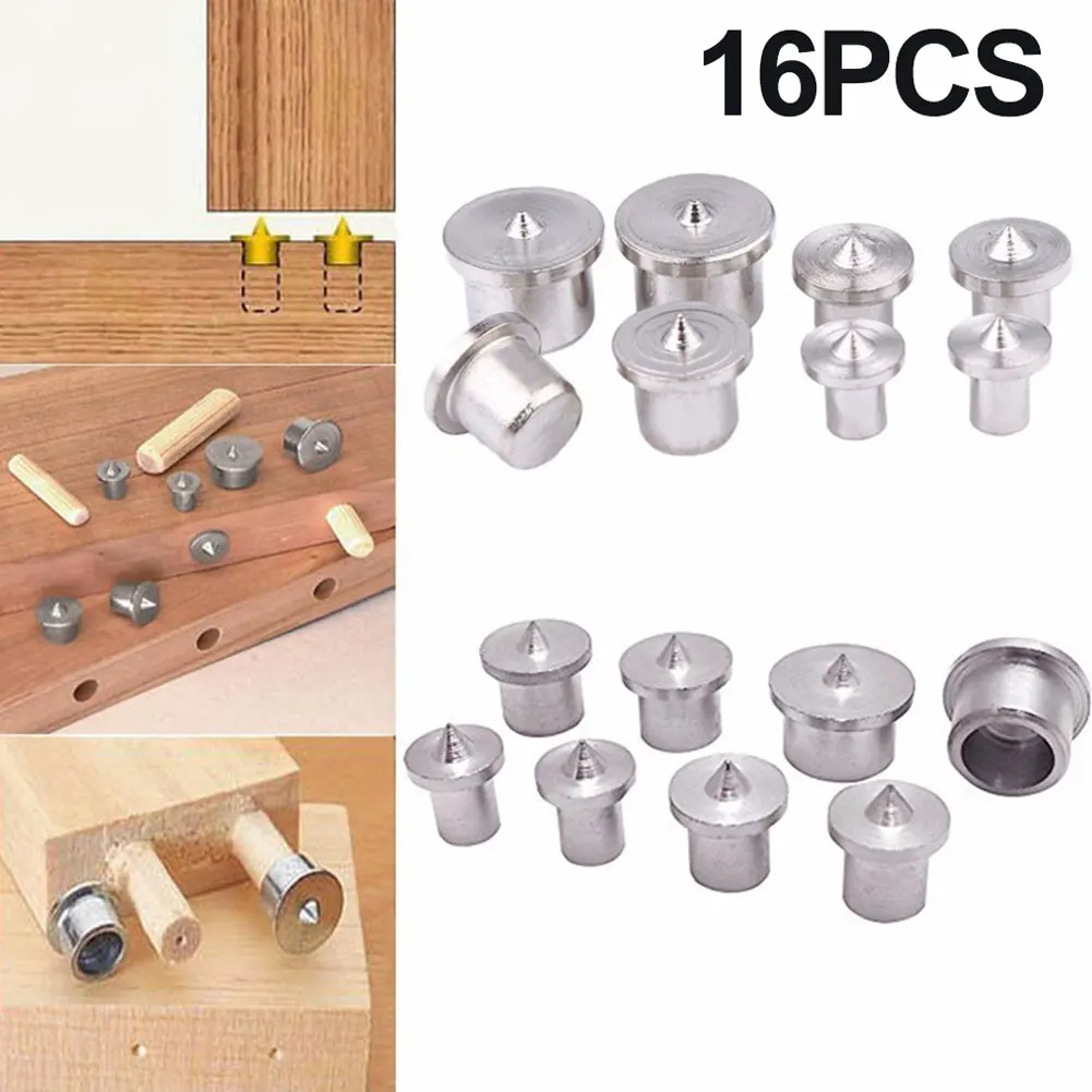

Woodworking Tools Dowel Centre Point Pin Set 16pcs 6mm 8mm 10mm 12mm Dowel Tenon Set Transfer Plugs Wood Drill