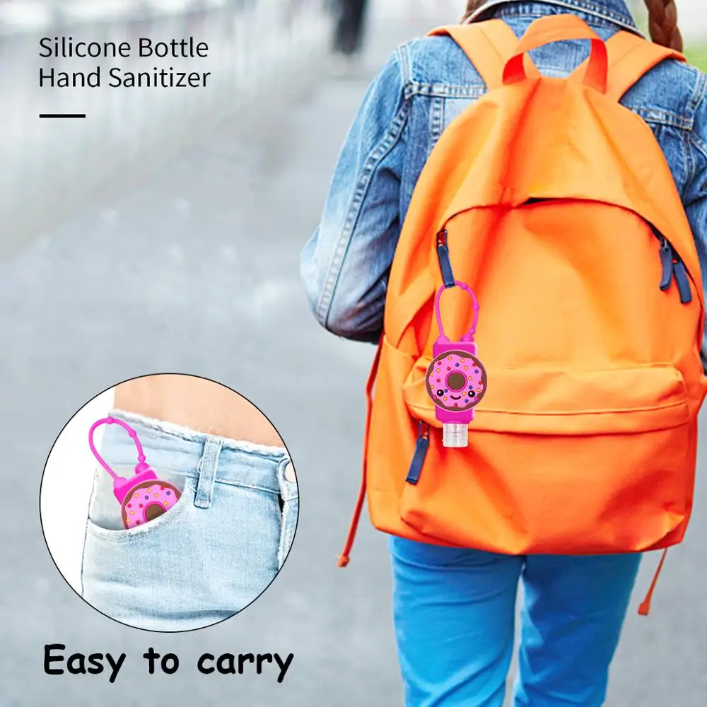 

10/50pcs Silicone Mini Hand Sanitizer Travel Portable Safe Gel Holder Soap Dispenser Hand Gel Holder for Kids