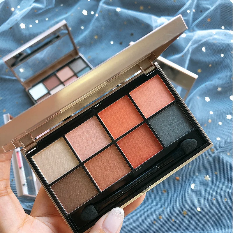 Палетка теней для век KAXIER 8 цветов матовая нюдовая земля, переливающиеся пигменты, водостойкий макияж, долговечная косметика для глаз.