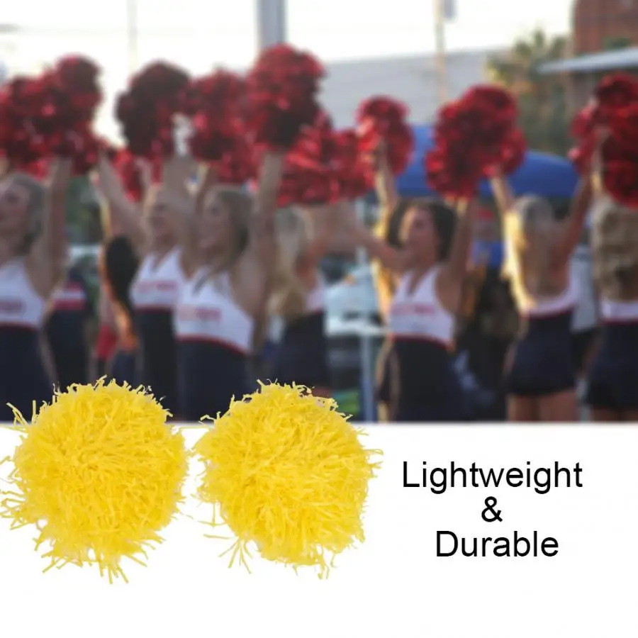 1 пара профессиональных желтых помпонов для черлидера аэробики танцевальных
