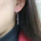 Серьги-подвески Huitan женские, крутые Висячие Ювелирные украшения серебряного цвета с цепочками, универсальные аксессуары, 1 пара сережек в стиле хип-хоп