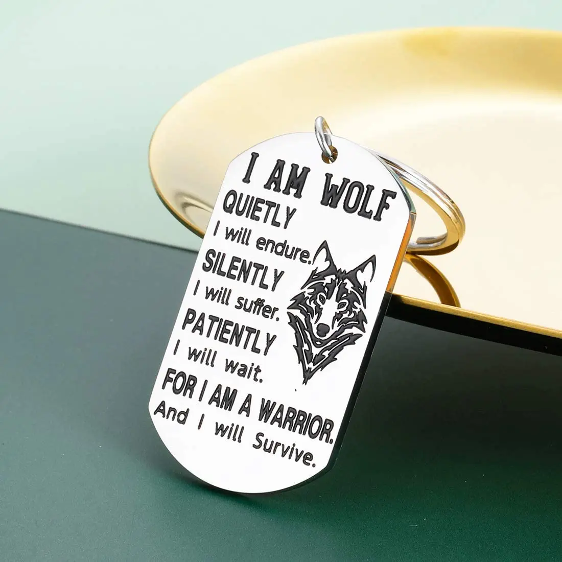 

Wolf Keychain Inspirational Gifts for Men Women Wolf Lover Fans I Am Wolf Birthday Keyring Presents Christmas Graduation