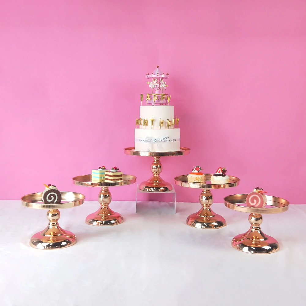 Серебряная золотистая сверкающая подставка для свадебного торта зеркало