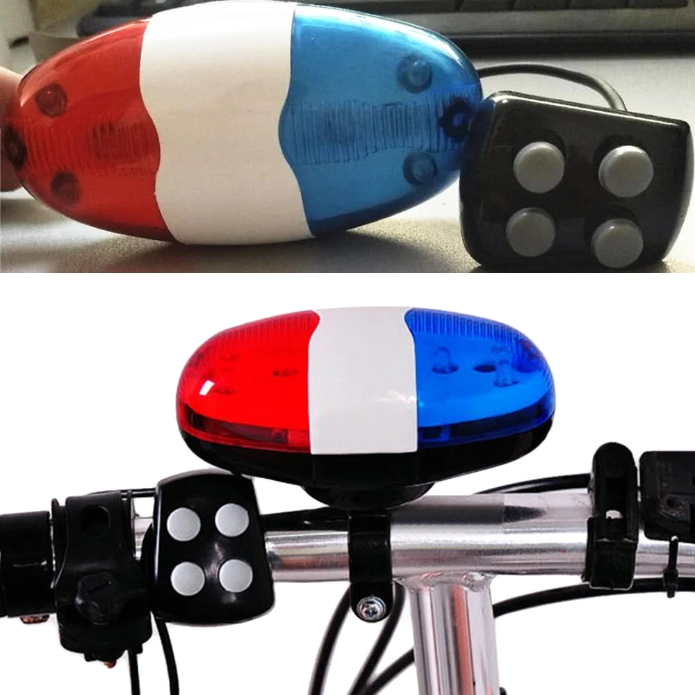 Кольцо для велосипедного велоспорта 4 звука 6 светодиодов сирена электрический