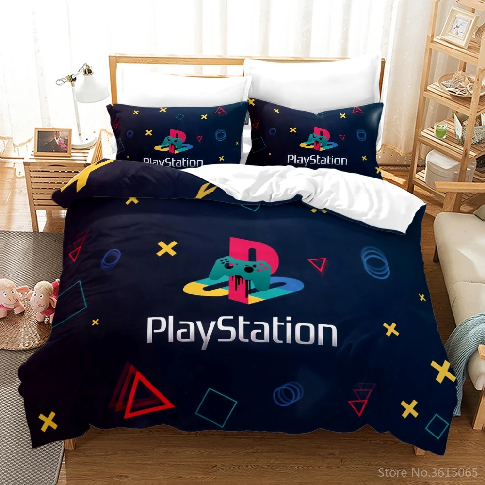 

Комплект постельного белья с пододеяльником и наволочкой, 3D Рисунок PlayStation 4, односпальный, двухспальный, полноразмерный, Королевский, Кинг, ...