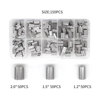 m1 m1 2 m1 5 m2 aluminum furrules crimping sleeve set double hole 8 shape oval clip wire rope clamp tool kit