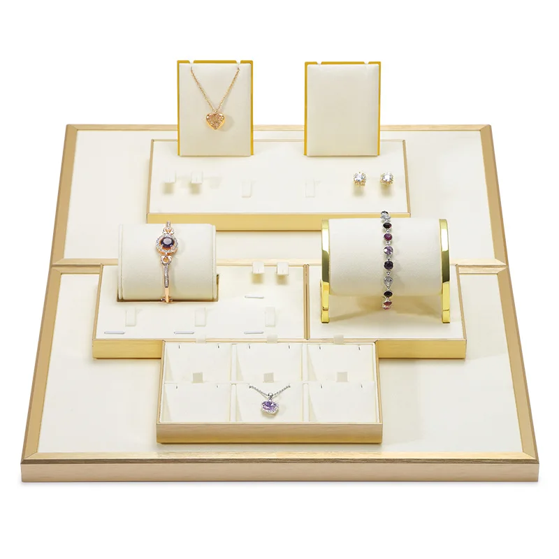Metal jewelry display props ring necklace display stand earrings bracelet jade storage rack jewelry display tray