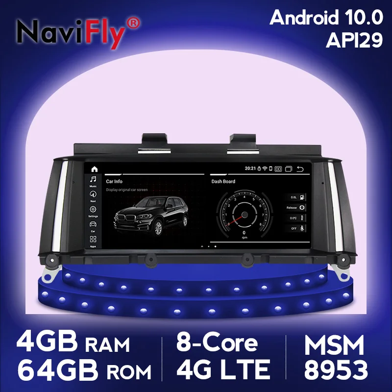 

NaviFly 4G ОЗУ IPS Android 10 автомобильный dvd gps плеер для BMW X3 F25/X4 F26 2011-2017 CIC NBT система ID7 gps навигация IPS WIFI