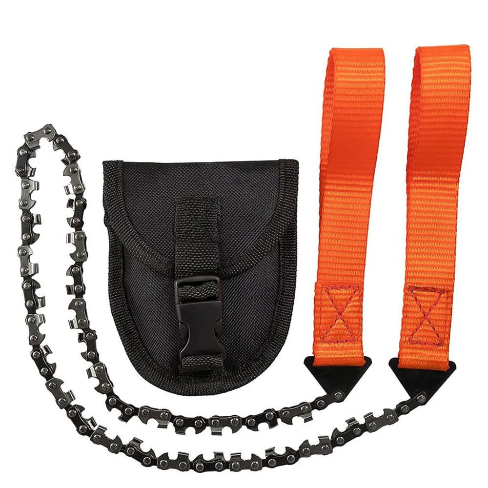 24 Inch Portable Hand Saw Outdoor Survival Hand Zipper Saw Wire Saw Handheld Chains Saw Wood Cutting Tool 33/11 Tooth
