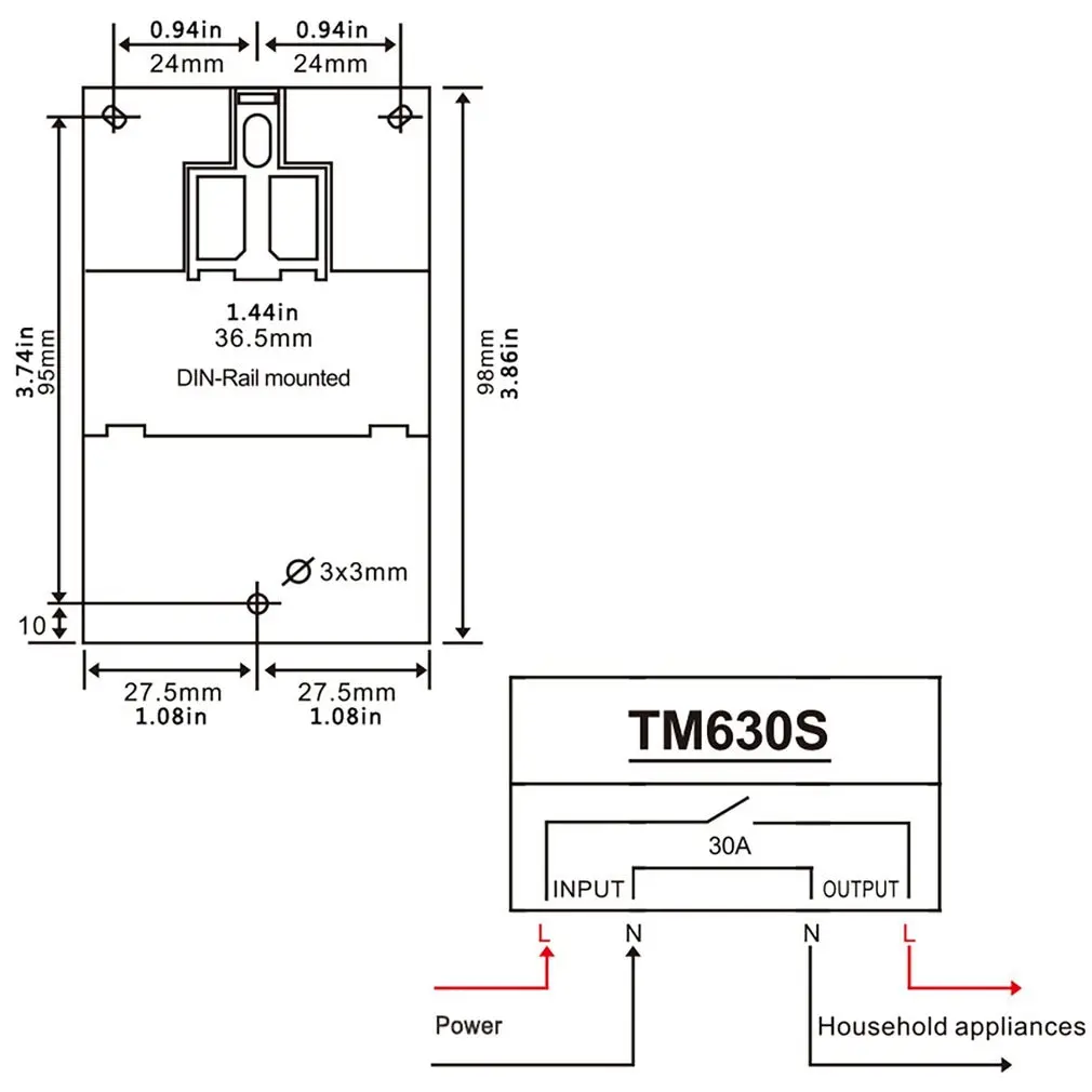 

SINOTIMER TM630S Heavy Load 7 Days Lighting Electronic Digital Weekly Timer With 2 Second Interval And Direct Output Power
