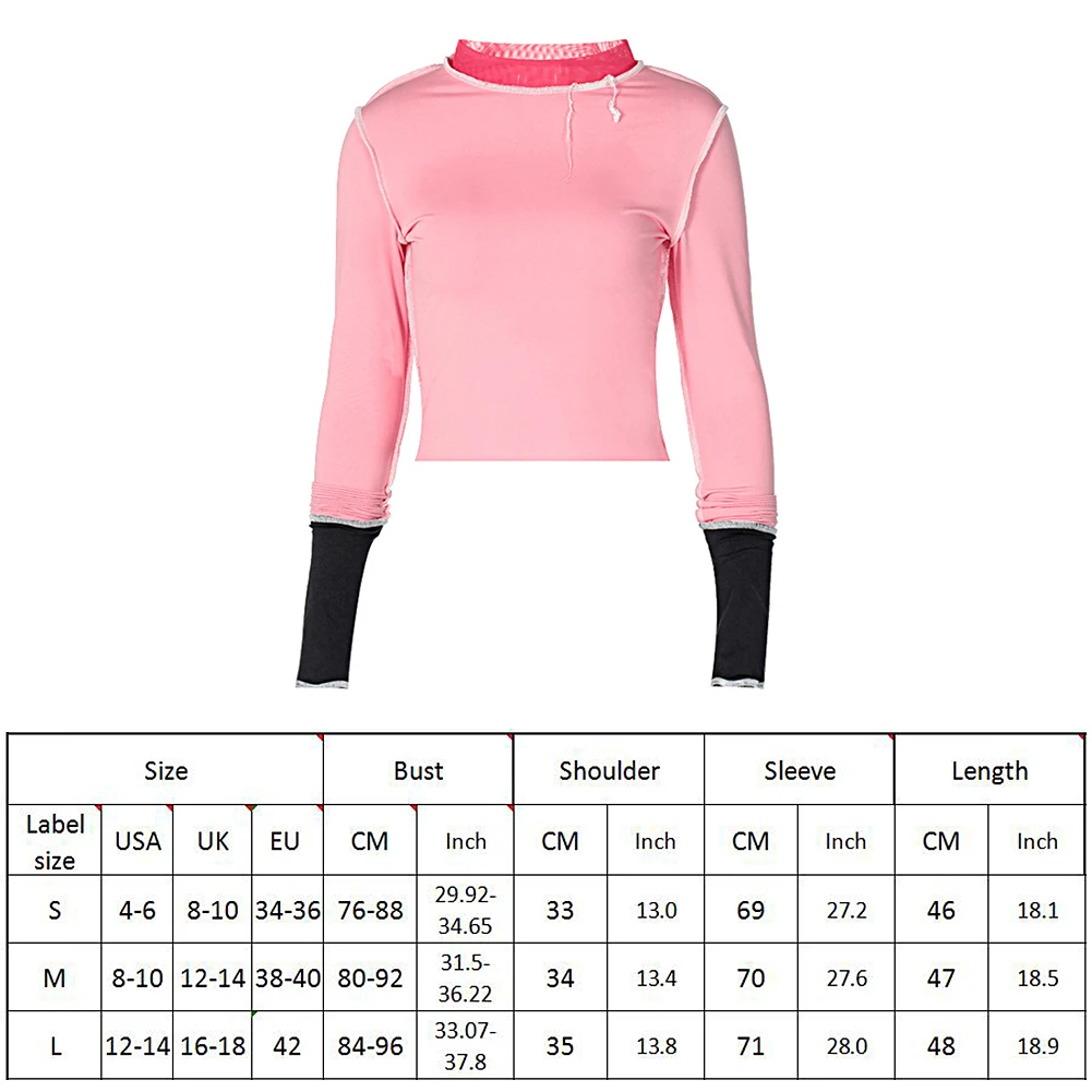 

Women Sexy T Shirt See Through Transparent Mesh Tops Long Sleeve Sheer Slim Ladies O-Neck T-Shirt Camiseta mujer