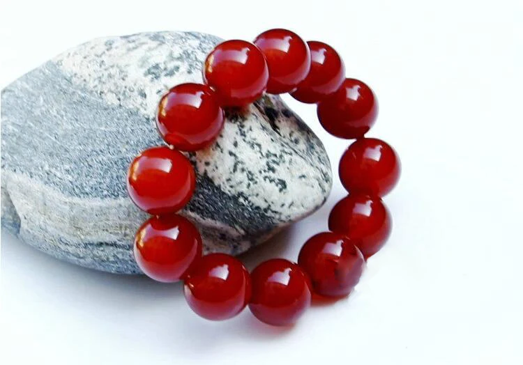 Браслет с красным натуральным агатом нефритовый браслет южно-красным халцедоном