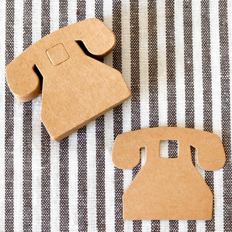 50 шт творческие телефон Форма крафт-бумага ярлыки для подарков Винтаж пустой