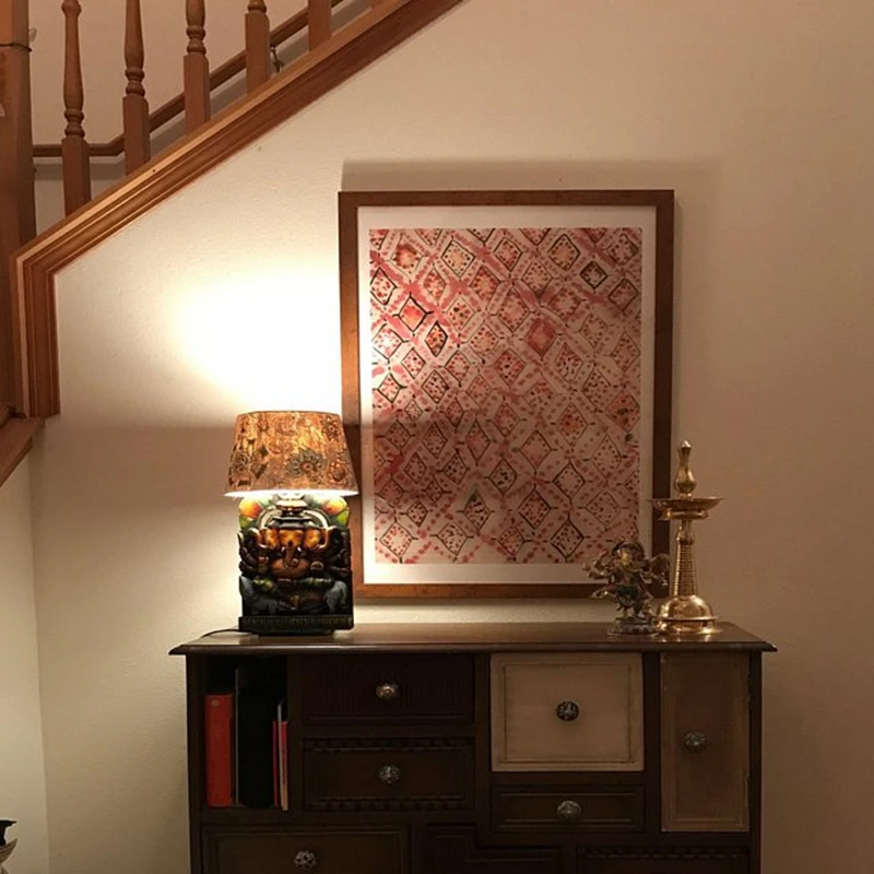 Винтажный Розовый ковер художественные принты Настенный декор в стиле бохо