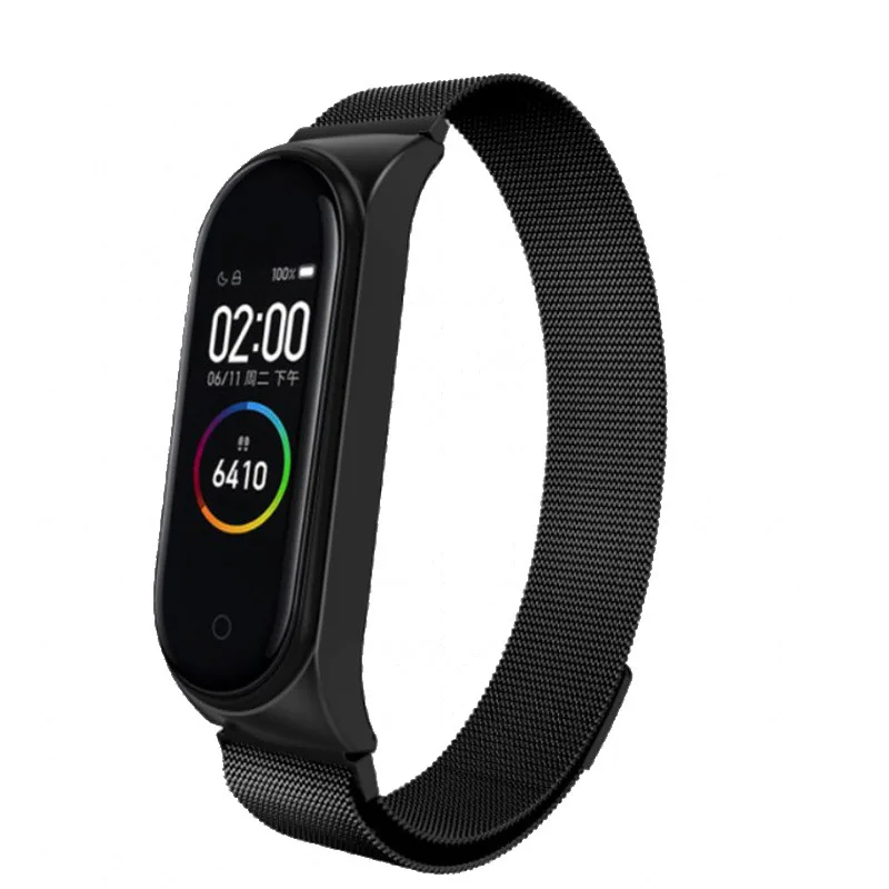 Магнитный металлический ремешок Milanese для Xiaomi Mi Band 5 4 3 браслет из нержавеющей