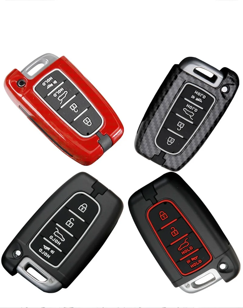 Чехол для автомобильного ключа из углеродного волокна Hyundai Solaris HB20 Veloster SR IX35 Accent