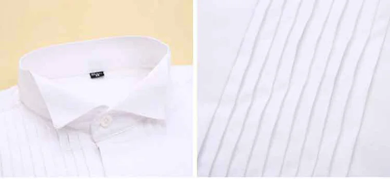 Мужская рубашка под смокинг с воротником Ласточка французские запонки