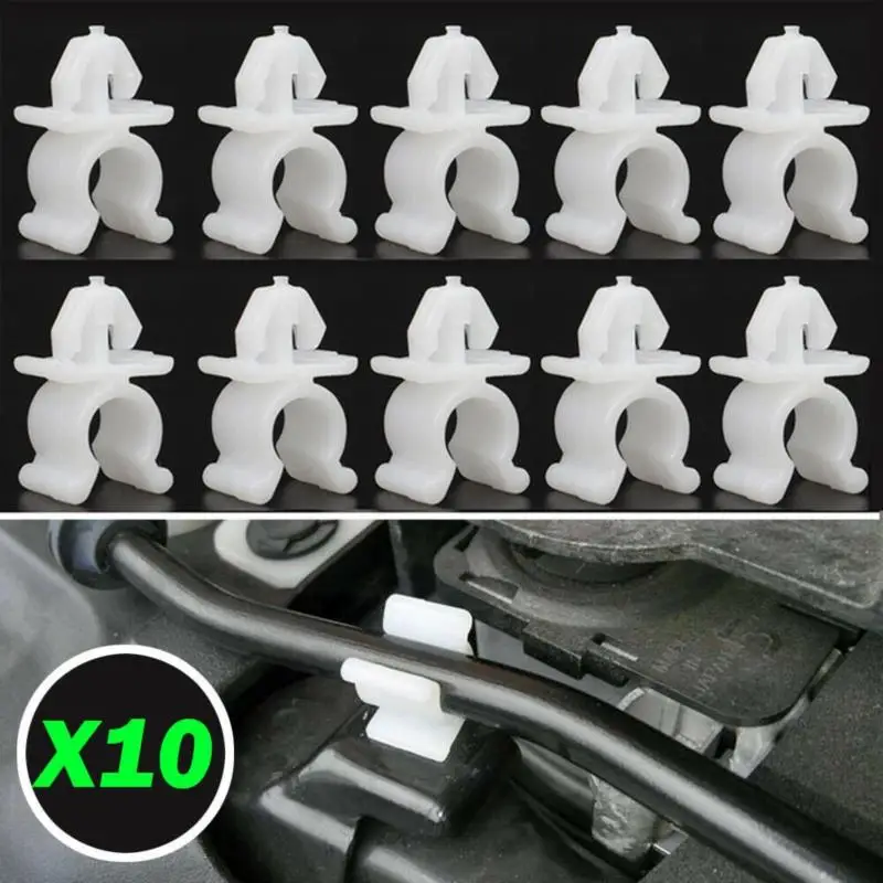 

10pcs Bonnet Hood Rod Holder Clip For Nissan X-Trail T30 Clamp Hood Rod Clips Auto Fastener Car Accessories