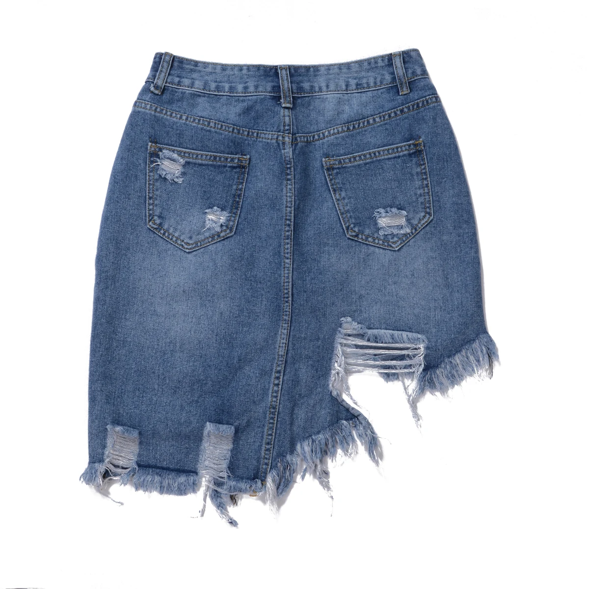 

Fashion Woman Straight Vintage Skirt Washed Summer High Waist Skirts Denim Women Sexy Bodycon Skirt Female Irregular Knee Length