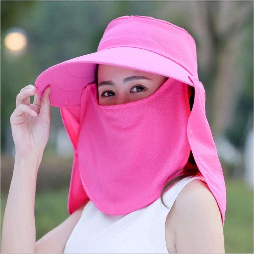 Women Face Cover Outdoor Wide Brim Sunshade Fishing Veil Riding Visor Anti-UV Sun Hat Neck Protection Adjustable Removable | Аксессуары