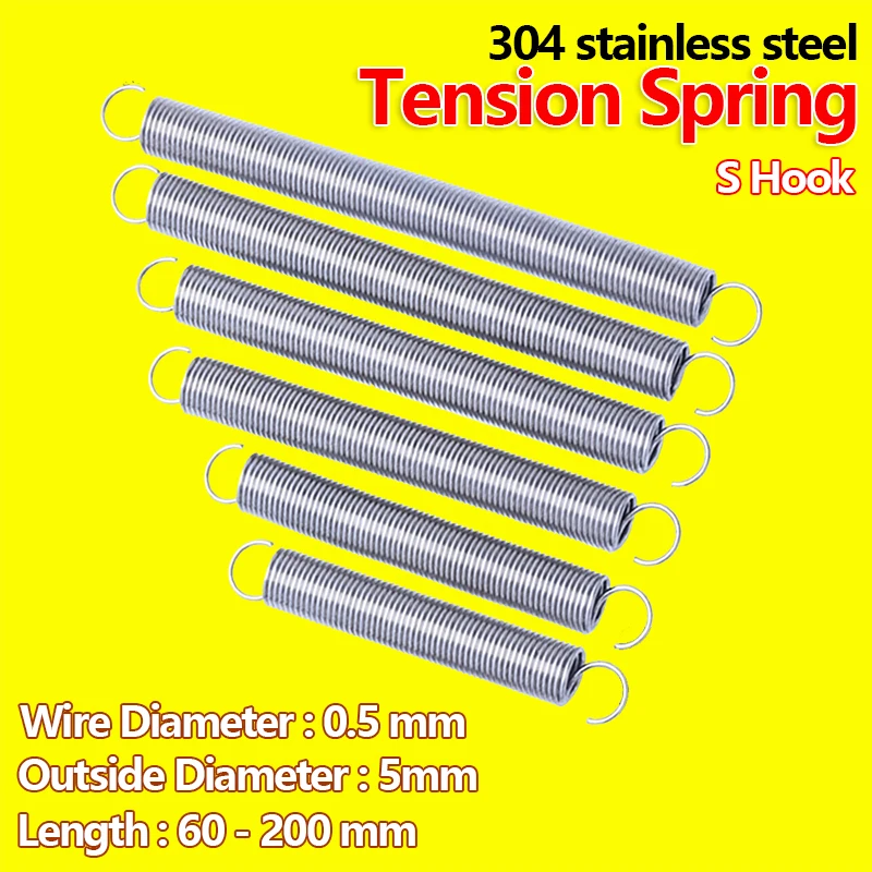 Stainless Steel Tension Spring Pullback Extension Draught Wire Diameter 0.5mm Outer 5mm Spot Goods |