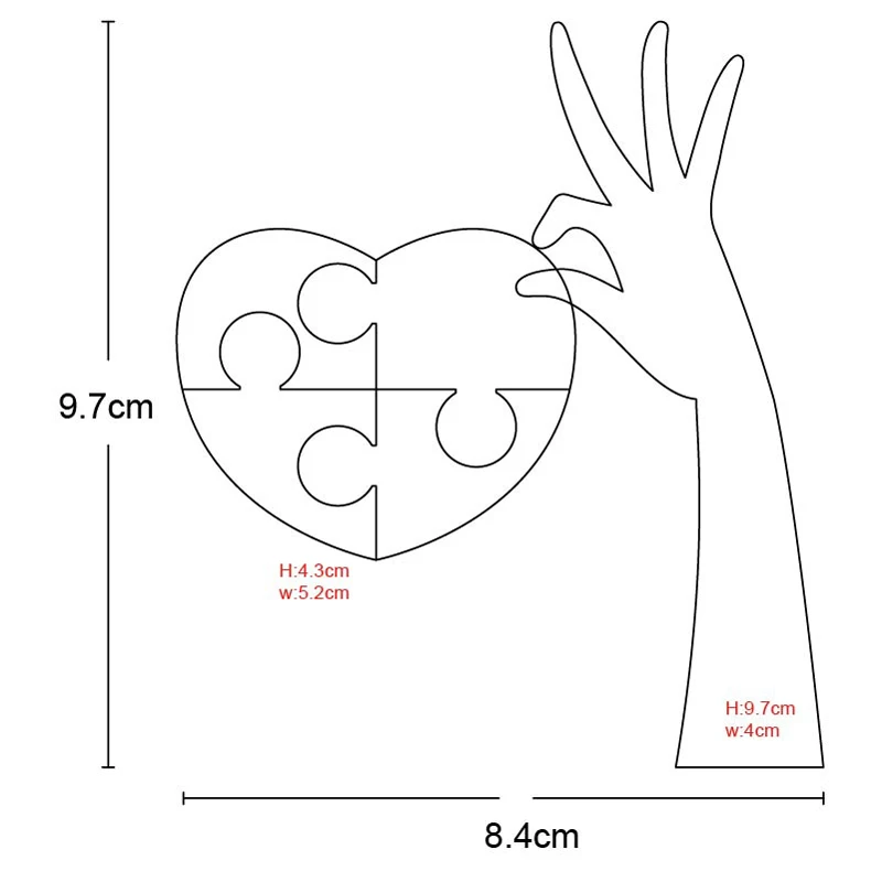 Пазл сердце ручной резки металла штампы трафареты Скрапбукинг diy Фотоальбом
