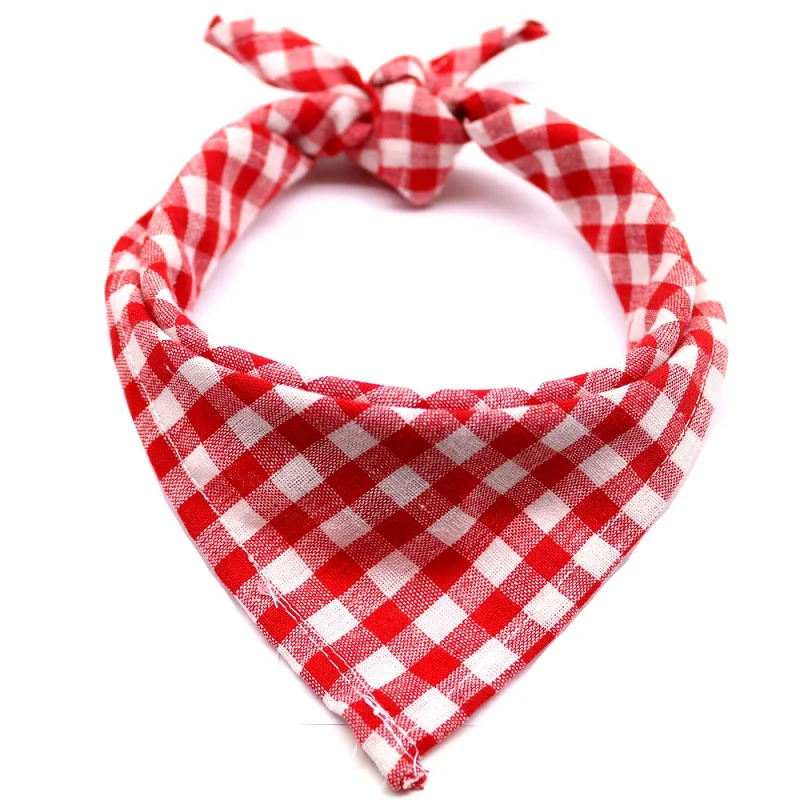 

New Dog Scarf Plaid Style Puppy Cat Dog Bandana/Bibs Cotton Washable Bandana Dog Accessories for Small Dog Grooming Products