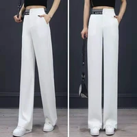 women quick drying high waist wide leg pant 2021female summer thin section drape loose korean style straight mop casual pant126