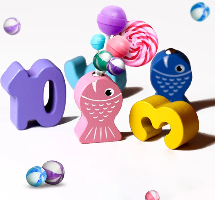 

1set Wooden Puzzle Toys Multifunction Fishing Games Montessori Digital Toy Children Christmas Gift