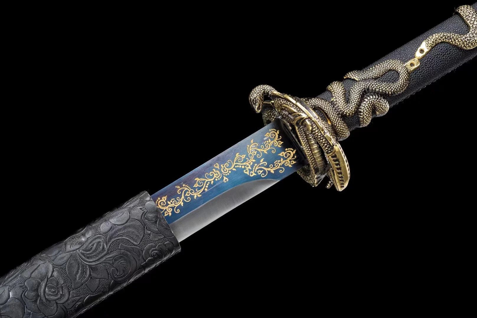 

Hand Forged Manganese Steel Snake Tsuba Katana Sword Real Battle Ready Samurai Katana Japanese Catanas Japonesa Espada Ornament