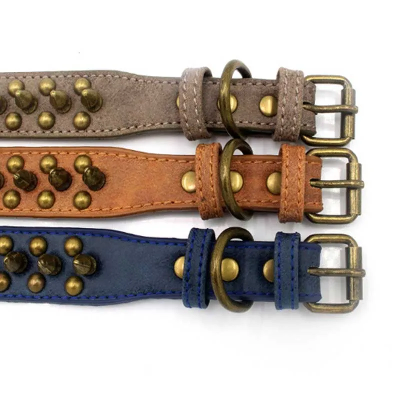 Регулируемый кожаный ошейник поводок для питомца собаки шейный ремешок