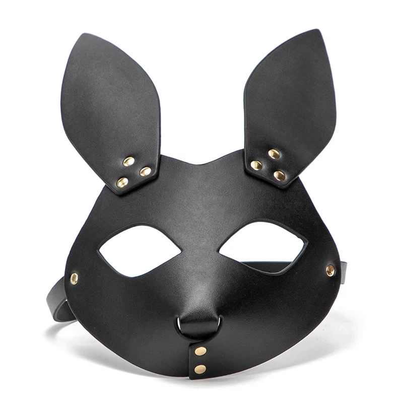 Кожаная маска для БДСМ-маскарада BLACKWOLF кролика косплея Фетиш Секс-игрушки