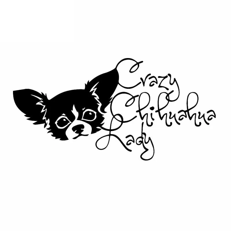 

Car Sticker Crazy Chihuahua Ms. PVC Decal Window Bumper Car Sticker Decoration Dog Pet Chiai Dog Pack Black/White, 19cm*10cm